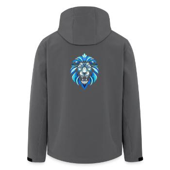 tête de lion bleu motifs géométriques polygones - Veste softshell homme en polyester recyclé Stanley/Stella - charbon - Dos - AI Model Male 185 light (185cm)