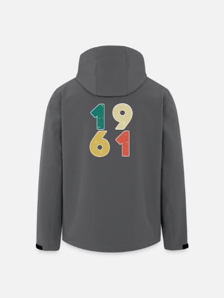 1961 - Född 1961 - Byggår 1961 - Softshelljacka herr i återvunnen polyester Stanley/Stella - svart