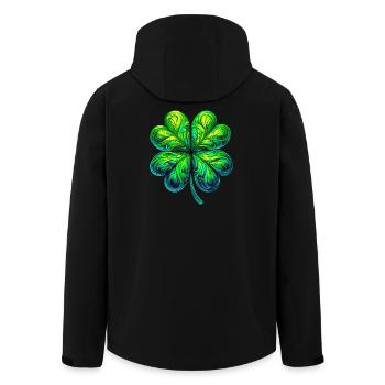 Vierblättriges Kleeblatt - Recycelte Männer Softshell-Jacke von Stanley/Stella - Schwarz - Hinten - AI Model Male 185 light (185cm)
