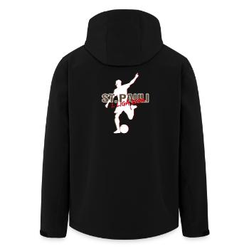 St Pauli Aufsteiger - Recycelte Männer Softshell-Jacke von Stanley/Stella - Schwarz - Hinten - AI Model Male 185 light (185cm)