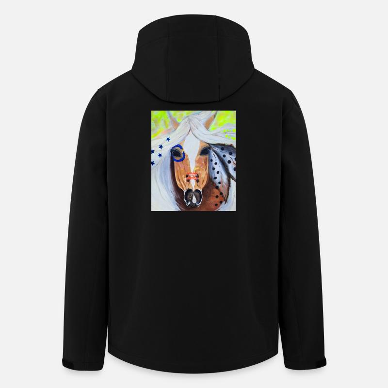 Free Spirit - Wildpferd - Recycelte Männer Softshell-Jacke von Stanley/Stella - Schwarz