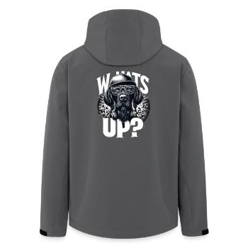 Deutsch Drahthaar Gangster Was geht ab Hund Gesche - Recycelte Männer Softshell-Jacke von Stanley/Stella - Anthrazit - Hinten - AI Model Male 185 light (185cm)