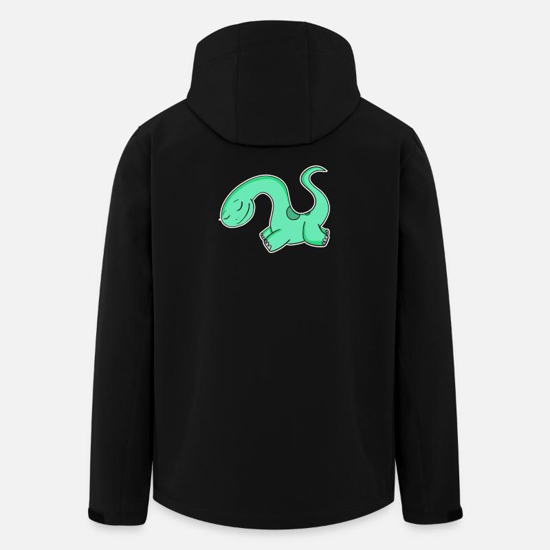 Dino Motif Dinosaur Green - Men’s Recycled Softshell Jacket by Stanley/Stella - black