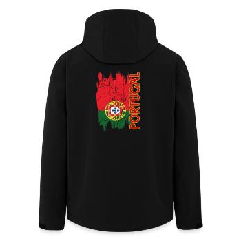 Portugal Flagge - Recycelte Männer Softshell-Jacke von Stanley/Stella - Schwarz - Hinten - AI Model Male 185 light (185cm)