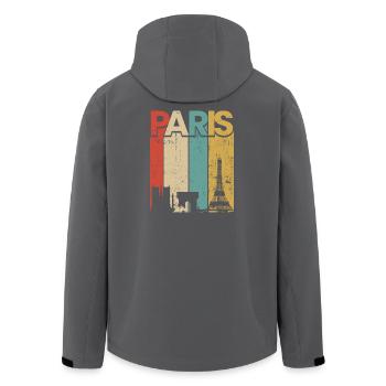 Paris Vintage Sunset Stripes - Veste softshell homme en polyester recyclé Stanley/Stella - noir - Dos - AI Model Male 185 light (185cm)