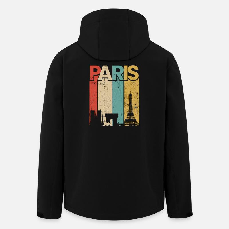 Paris Vintage Sunset Stripes - Men’s Recycled Softshell Jacket by Stanley/Stella - black