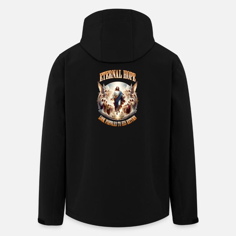 Eternal Hope Jesus Christ Motif - Men’s Recycled Softshell Jacket by Stanley/Stella - black