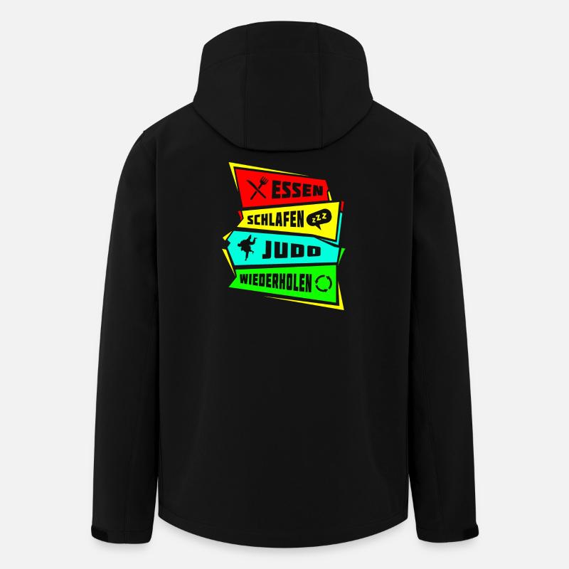 Essen Schlafen Judo wiederholen - Recycelte Männer Softshell-Jacke von Stanley/Stella - Schwarz