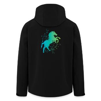 Pferd Illustration Explosion Kunst Symbol icon - Recycelte Männer Softshell-Jacke von Stanley/Stella - Schwarz - Hinten - AI Model Male 185 light (185cm)