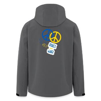 Peace not war (Yellow & Blue) - Men’s Recycled Softshell Jacket by Stanley/Stella - black - Back - AI Model Male 185 light (185cm)