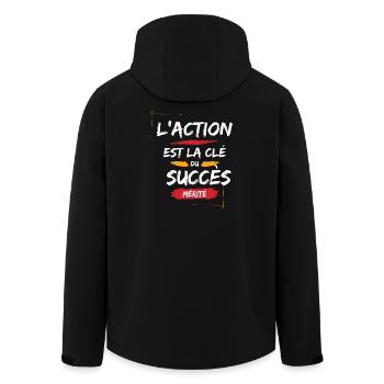 Motivational Quote for Success - Men’s Recycled Softshell Jacket by Stanley/Stella - black - Back - AI Model Male 185 light (185cm)