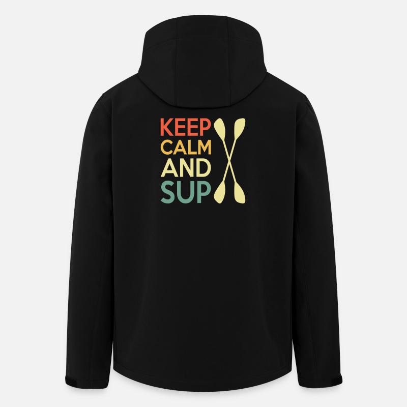 Casual Paddleboard Quote Design - Men’s Recycled Softshell Jacket by Stanley/Stella - black