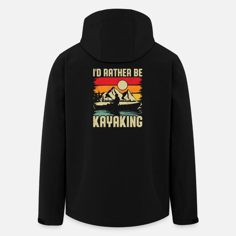 Kayaking Sunset Mountain Scene - Men’s Recycled Softshell Jacket by Stanley/Stella - black