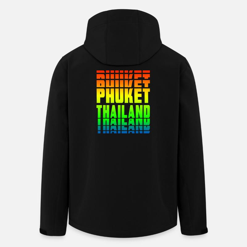 Phuket Thailand Regenbogen Design - Recycelte Männer Softshell-Jacke von Stanley/Stella - Schwarz