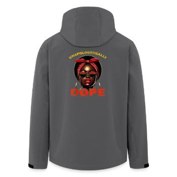 Unapologetically Juneteenth Women Black History - Men’s Recycled Softshell Jacket by Stanley/Stella - black - Back - AI Model Male 185 light (185cm)