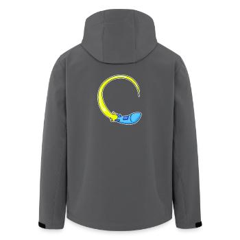 Rocket motif - Men’s Recycled Softshell Jacket by Stanley/Stella - black - Back - AI Model Male 185 light (185cm)