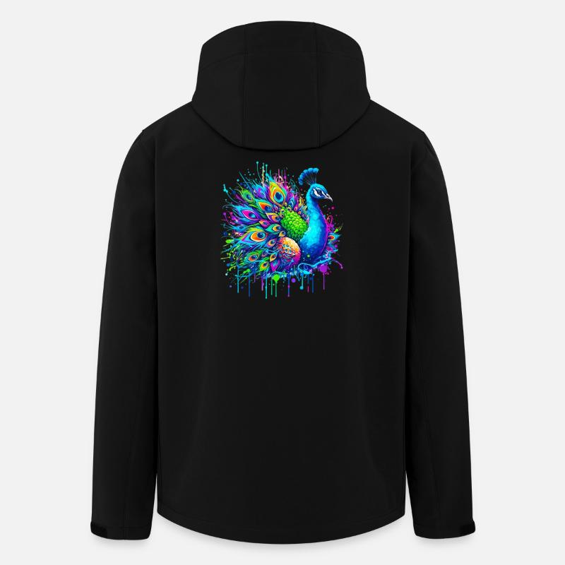 Pfau - Recycelte Männer Softshell-Jacke von Stanley/Stella - Schwarz