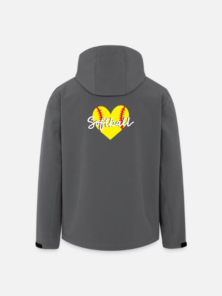 Softball Herz - Recycelte Männer Softshell-Jacke von Stanley/Stella - Schwarz