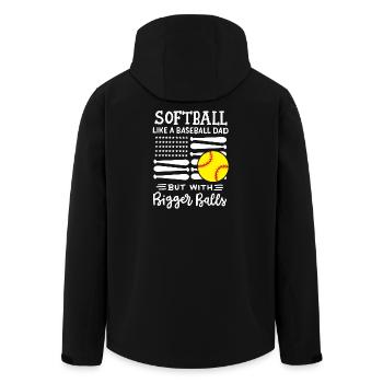 Softball Softball Papa - Recycelte Männer Softshell-Jacke von Stanley/Stella - Schwarz - Hinten - AI Model Male 185 light (185cm)