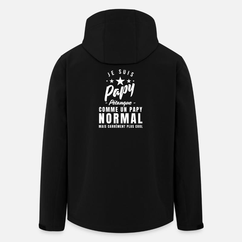 Ich bin ein Petanque-Opa - Recycelte Männer Softshell-Jacke von Stanley/Stella - Schwarz