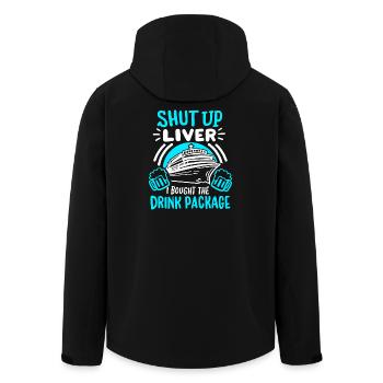 Kreuzfahrt Urlaub Trinken - Recycelte Männer Softshell-Jacke von Stanley/Stella - Schwarz - Hinten - AI Model Male 185 light (185cm)