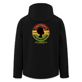 Celebrating Juneteenth: Freedom, Heritage, Unity - Men’s Recycled Softshell Jacket by Stanley/Stella - black - Back - AI Model Male 185 light (185cm)