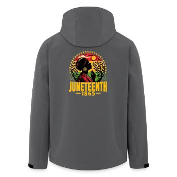 Celebrating Juneteenth: June-19-1865, Freedom - Men’s Recycled Softshell Jacket by Stanley/Stella - black - Back - AI Model Male 185 light (185cm)