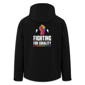 Mois de la fierté LGBTQ - Lutter pour l’égalité - Veste softshell homme en polyester recyclé Stanley/Stella - noir - Dos - AI Model Male 185 light (185cm)