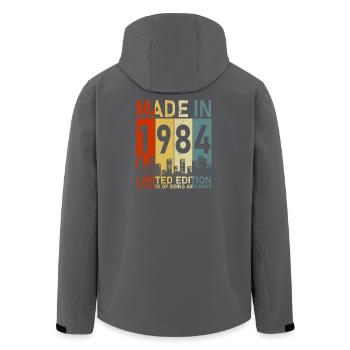 1984 Birthday: Legendary Retro Gift - Men’s Recycled Softshell Jacket by Stanley/Stella - black - Back - AI Model Male 185 light (185cm)