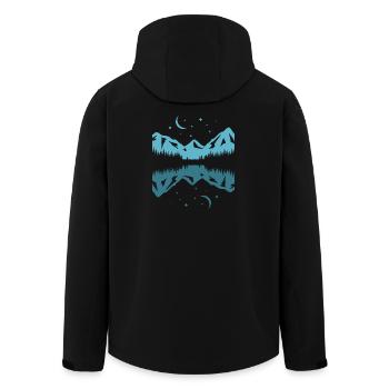 Reflet de la montagne au clair de lune - Veste softshell homme en polyester recyclé Stanley/Stella - noir - Dos - AI Model Male 185 light (185cm)