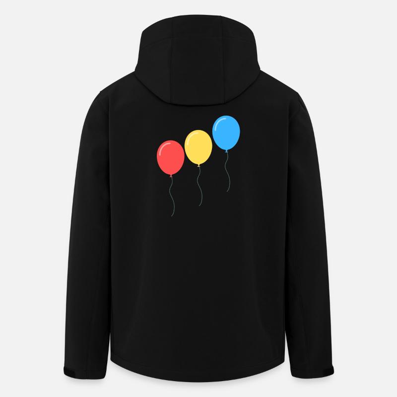 Three Bright Balloons Pop Art - Men’s Recycled Softshell Jacket by Stanley/Stella - black