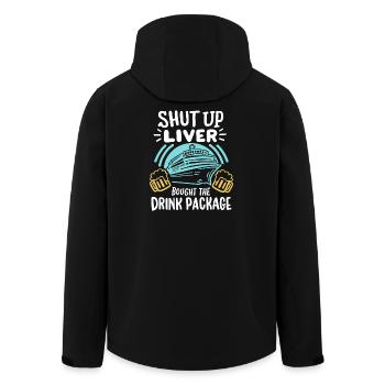 Kreuzfahrt Urlaub Trinken - Recycelte Männer Softshell-Jacke von Stanley/Stella - Schwarz - Hinten - AI Model Male 185 light (185cm)