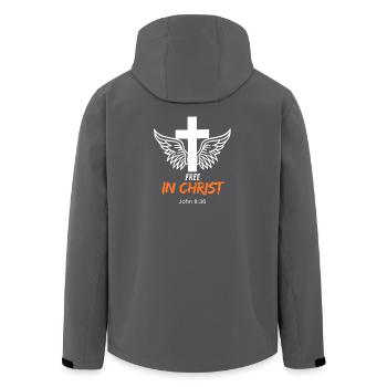 Symbolisme religieux avec des ailes d’ange - Veste softshell homme en polyester recyclé Stanley/Stella - noir - Dos - AI Model Male 185 light (185cm)