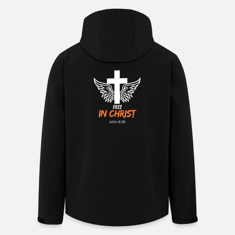 Religiöse Symbolik mit Engelsflügeln - Recycelte Männer Softshell-Jacke von Stanley/Stella - Schwarz