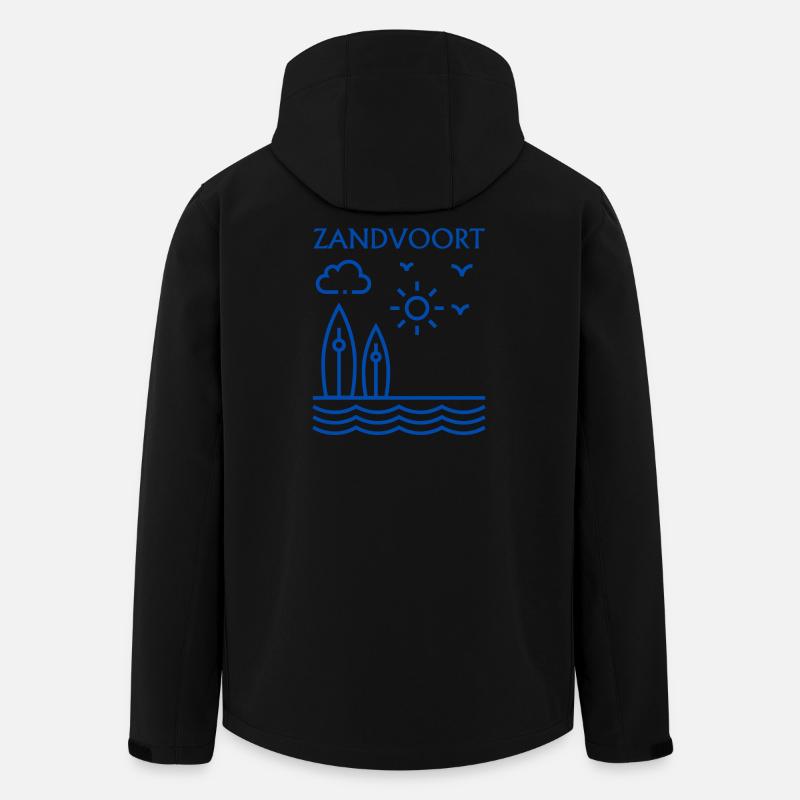 Surfszene an der Küste von Zandvoort - Recycelte Männer Softshell-Jacke von Stanley/Stella - Schwarz