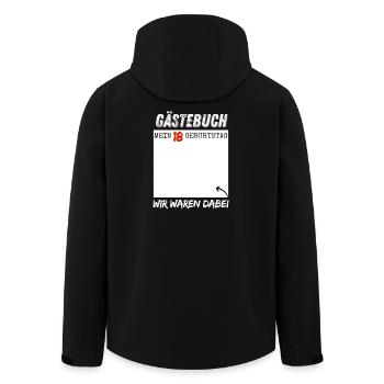 Guestbook for the 18th birthday - Men’s Recycled Softshell Jacket by Stanley/Stella - black - Back - AI Model Male 185 light (185cm)