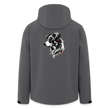 Berger australien chien amoureux Mignon Aussie - Veste softshell homme en polyester recyclé Stanley/Stella - charbon - Dos - AI Model Male 185 light (185cm)