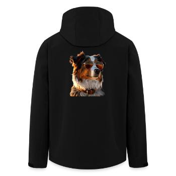 Berger australien chien amoureux Mignon Aussie - Veste softshell homme en polyester recyclé Stanley/Stella - noir - Dos - AI Model Male 185 light (185cm)
