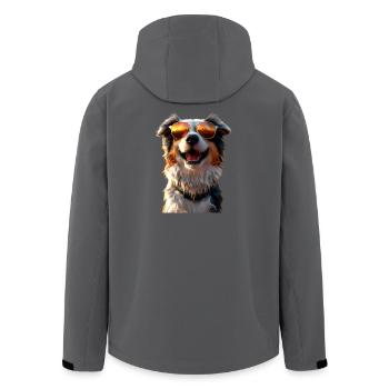 Berger australien chien amoureux Mignon Aussie - Veste softshell homme en polyester recyclé Stanley/Stella - charbon - Dos - AI Model Male 185 light (185cm)