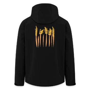 Schilf, Stroh, Kornfeld, Natur, abstrakte Kunst - Recycelte Männer Softshell-Jacke von Stanley/Stella - Schwarz - Hinten - AI Model Male 185 light (185cm)