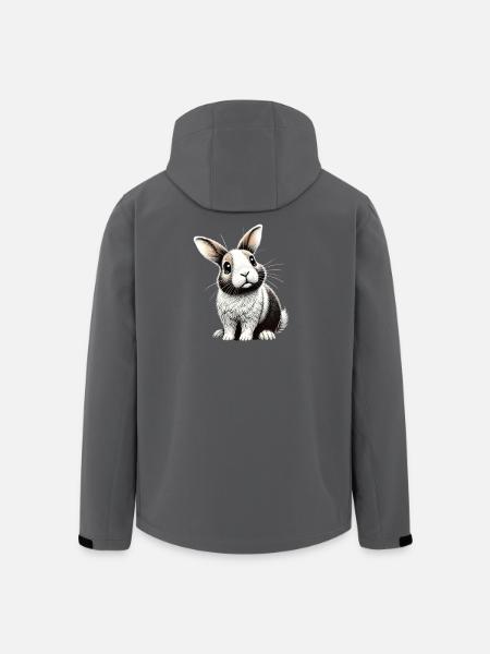 Adorable bunny illustration - Men’s Recycled Softshell Jacket by Stanley/Stella - black
