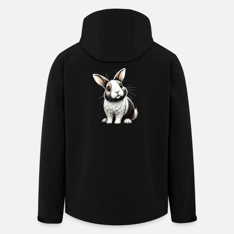 Adorable illustration de lapin - Veste softshell homme en polyester recyclé Stanley/Stella - noir