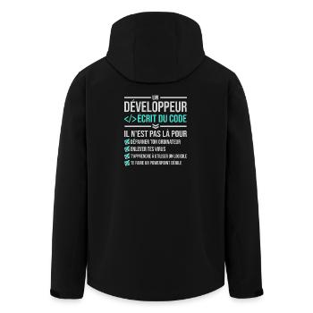 Developer Writing Code - Men’s Recycled Softshell Jacket by Stanley/Stella - black - Back - AI Model Male 185 light (185cm)