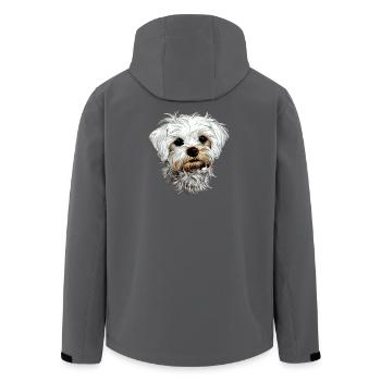 Maltese Little Maltese Dog Love Sweet Maltese - Men’s Recycled Softshell Jacket by Stanley/Stella - anthracite - Back - AI Model Male 185 light (185cm)