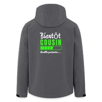 Bald Cousine Bitte warten - Recycelte Männer Softshell-Jacke von Stanley/Stella - Schwarz - Hinten - AI Model Male 185 light (185cm)