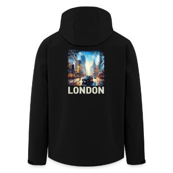 Londres - Veste softshell homme en polyester recyclé Stanley/Stella - noir - Dos - AI Model Male 185 light (185cm)