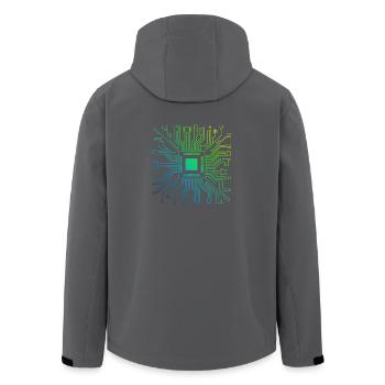 Coloré Ordinateur Circuit Imprimé Board Tech Électronique - Veste softshell homme en polyester recyclé Stanley/Stella - noir - Dos - AI Model Male 185 light (185cm)