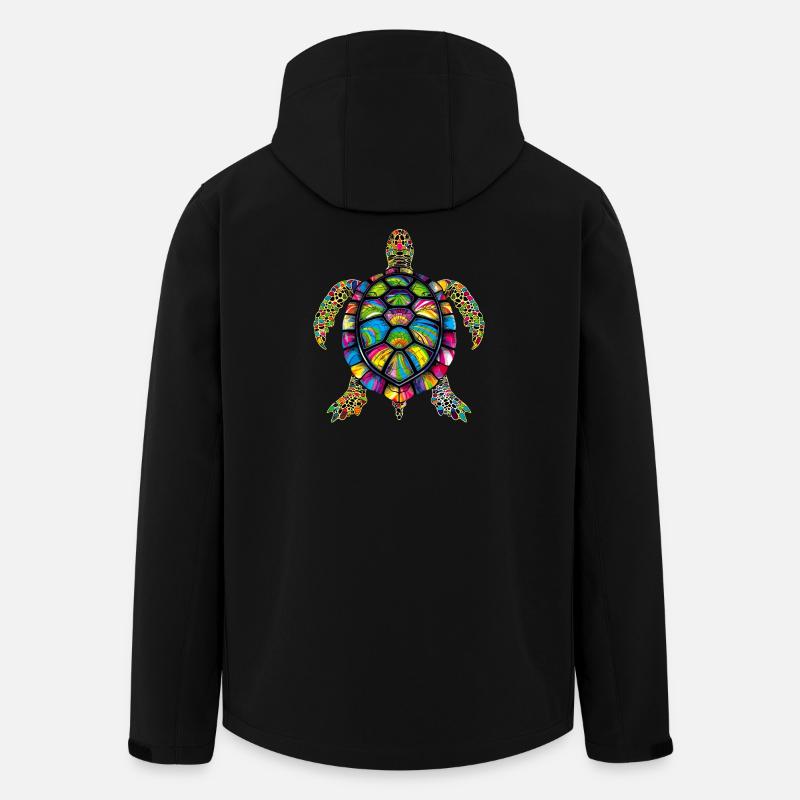 Schildkröte Bunt Popart Reptil Süße Schildkröten - Recycelte Männer Softshell-Jacke von Stanley/Stella - Schwarz