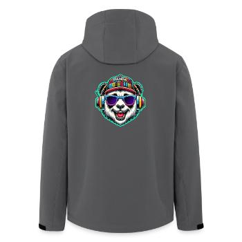Cool DJ Panda Bear Headphones Colorful Retro Style - Recycelte Männer Softshell-Jacke von Stanley/Stella - Schwarz - Hinten - AI Model Male 185 light (185cm)