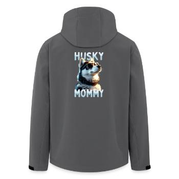 Husky Maman Maman Fête des Mères Maîtresse Husky Sibérien - Veste softshell homme en polyester recyclé Stanley/Stella - charbon - Dos - AI Model Male 185 light (185cm)